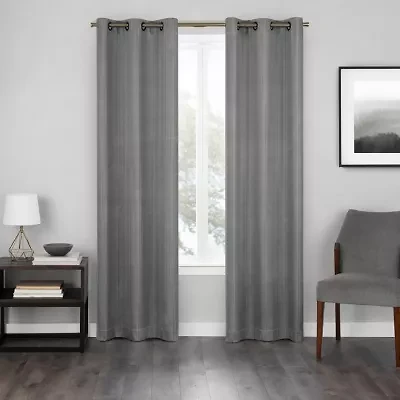 Eclipse Hazel Texture Grommet Top Blackout Single Curtain Panel