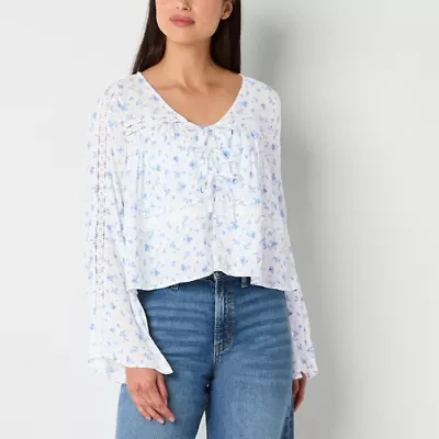 Arizona Womens Long Sleeve Juniors Blouse