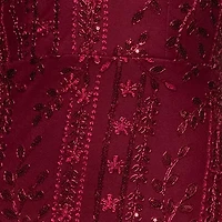 Lilli Asher Womens Juniors Sleeveless Embellished Floral Bodycon Dress