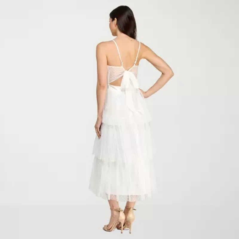 City Triangle Womens Juniors Sleeveless Midi A-Line Dress