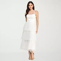 City Triangle Womens Juniors Sleeveless Midi A-Line Dress