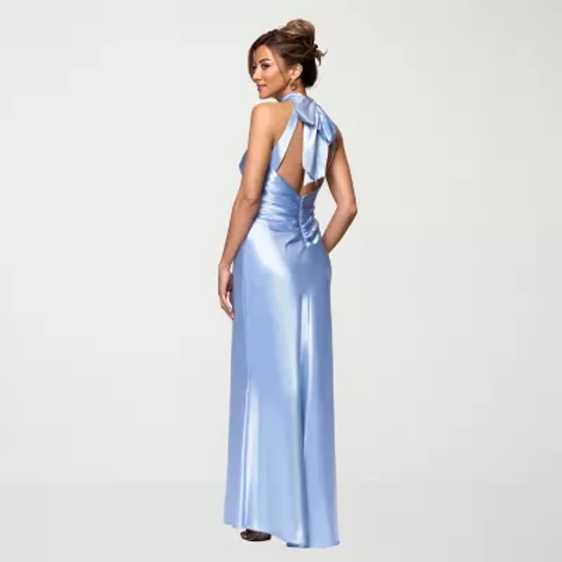 DJ Jaz Womens Halter Neck Sleeveless Evening Gown