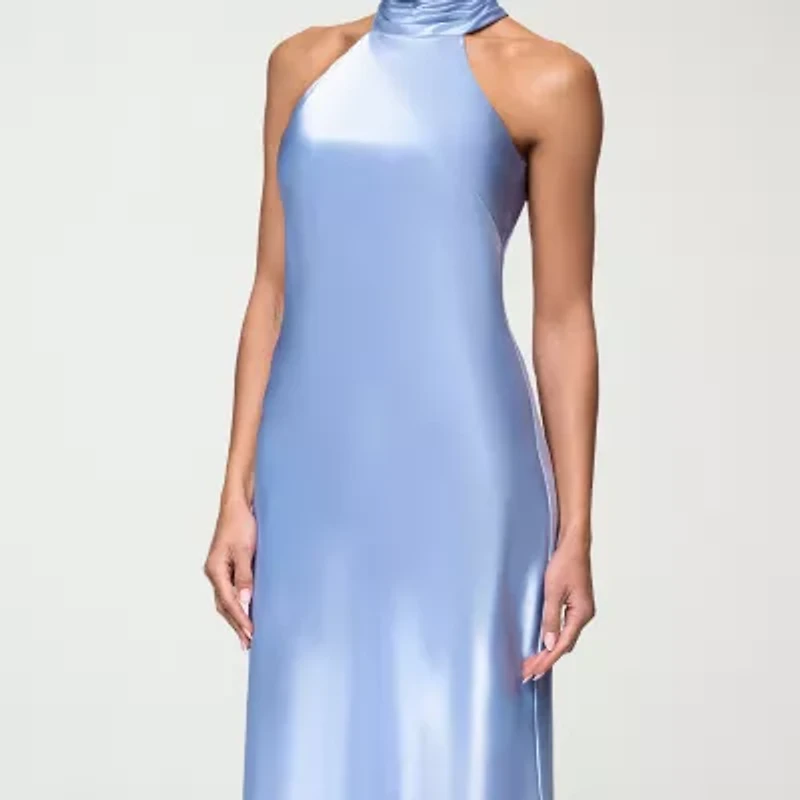 DJ Jaz Womens Halter Neck Sleeveless Evening Gown