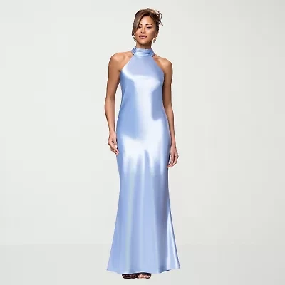 DJ Jaz Womens Halter Neck Sleeveless Evening Gown