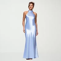DJ Jaz Womens Halter Neck Sleeveless Evening Gown
