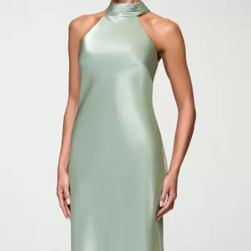 DJ Jaz Womens Halter Neck Sleeveless Evening Gown