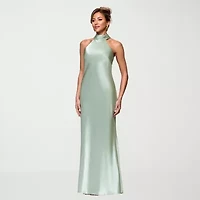 DJ Jaz Womens Halter Neck Sleeveless Evening Gown