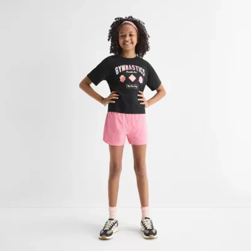 Xersion Little & Big Kid Girls Stretch Fabric Mid Rise Pull-On Short