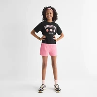 Xersion Little & Big Kid Girls Crew Neck Short Sleeve Relaxed Fit Graphic T-Shirt