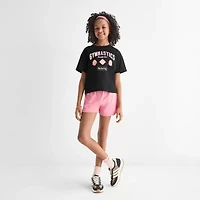 Xersion Little & Big Kid Girls Crew Neck Short Sleeve Relaxed Fit Graphic T-Shirt