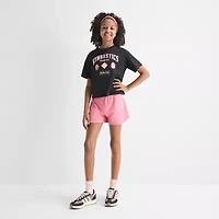 Xersion Little & Big Kid Girls Crew Neck Short Sleeve Relaxed Fit Graphic T-Shirt