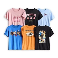 Xersion Little & Big Kid Girls Crew Neck Short Sleeve Relaxed Fit Graphic T-Shirt