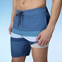 Free Country Seabreeze Stripe Mens Striped Swim Trunks