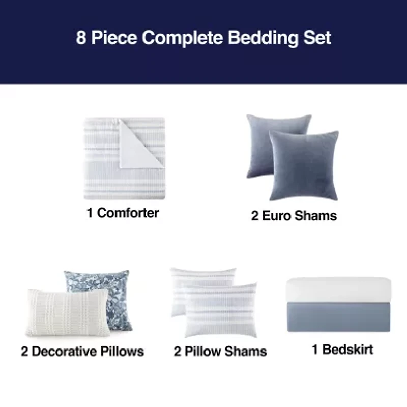 Linden Street Lennon Stripe 8-pc. Comforter Set