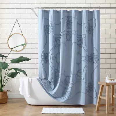 Peri Home Retro Scroll Shower Curtain