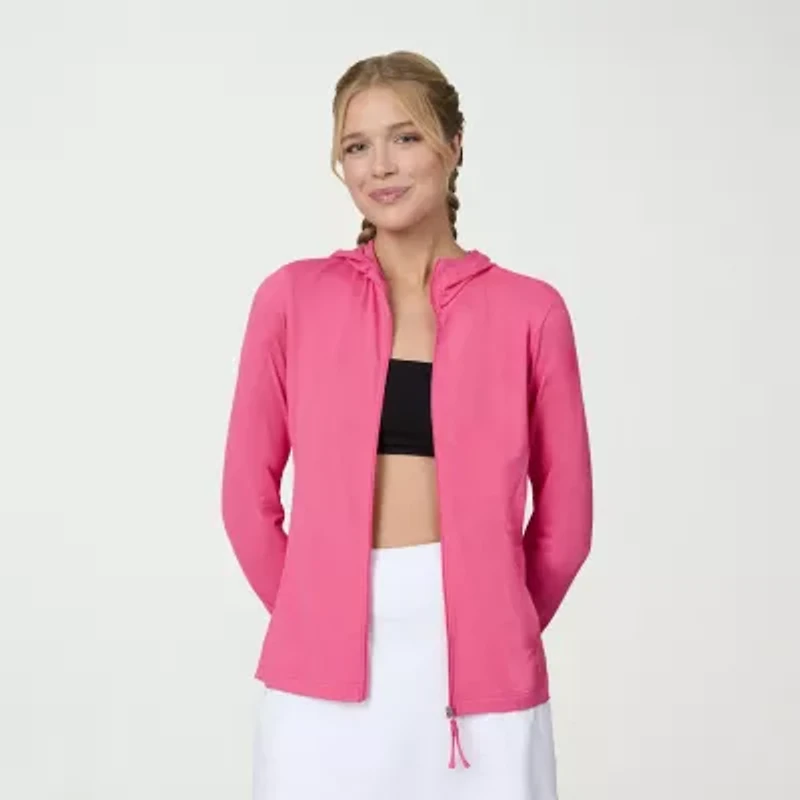 Free Country Womens Long Sleeve Moisture Wicking Zipper Active Hoodie