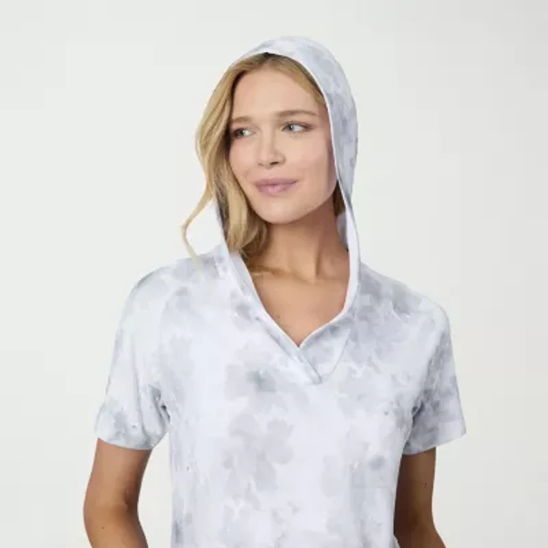 Free Country Womens Hooded Short Sleeve T-Shirt Dress