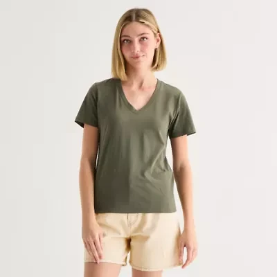 a.n.a Womens V Neck Short Sleeve T-Shirt