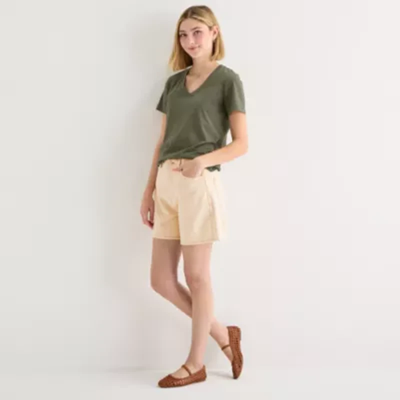 a.n.a Womens V Neck Short Sleeve T-Shirt