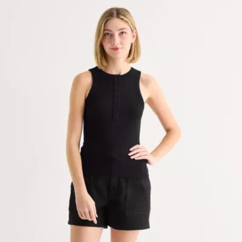 a.n.a Womens Henley Neck Sleeveless Tank Top
