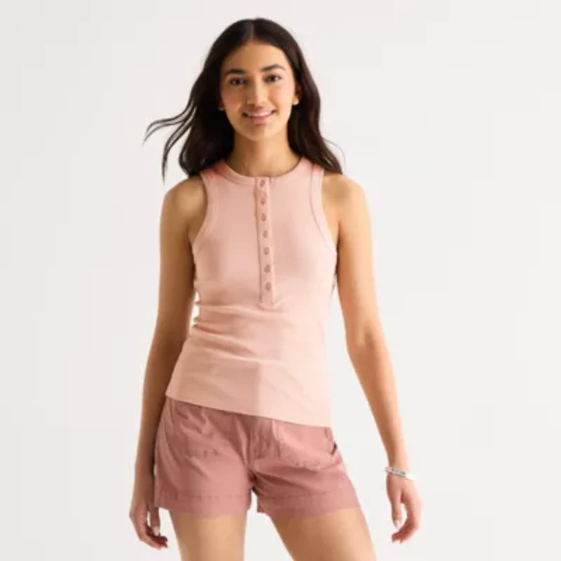 a.n.a Womens Henley Neck Sleeveless Tank Top