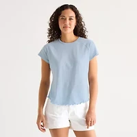 a.n.a Womens Crew Neck Short Sleeve T-Shirt