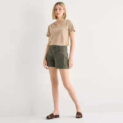 a.n.a Patch Pocket Womens 4" Highest Rise Chino Short