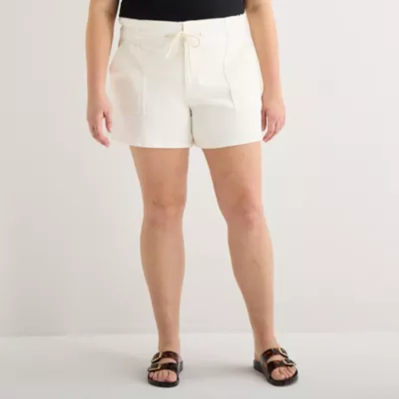 a.n.a Utility Womens Plus 5" Highest Rise Denim Short