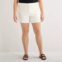 a.n.a Utility Womens Plus 5" Highest Rise Denim Short
