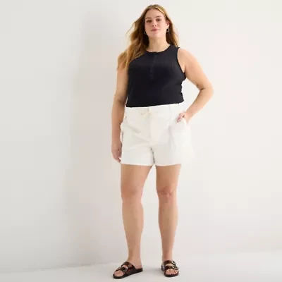 a.n.a Utility Womens Plus 5" Highest Rise Denim Short
