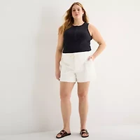 a.n.a Utility Womens Plus 5" Highest Rise Denim Short