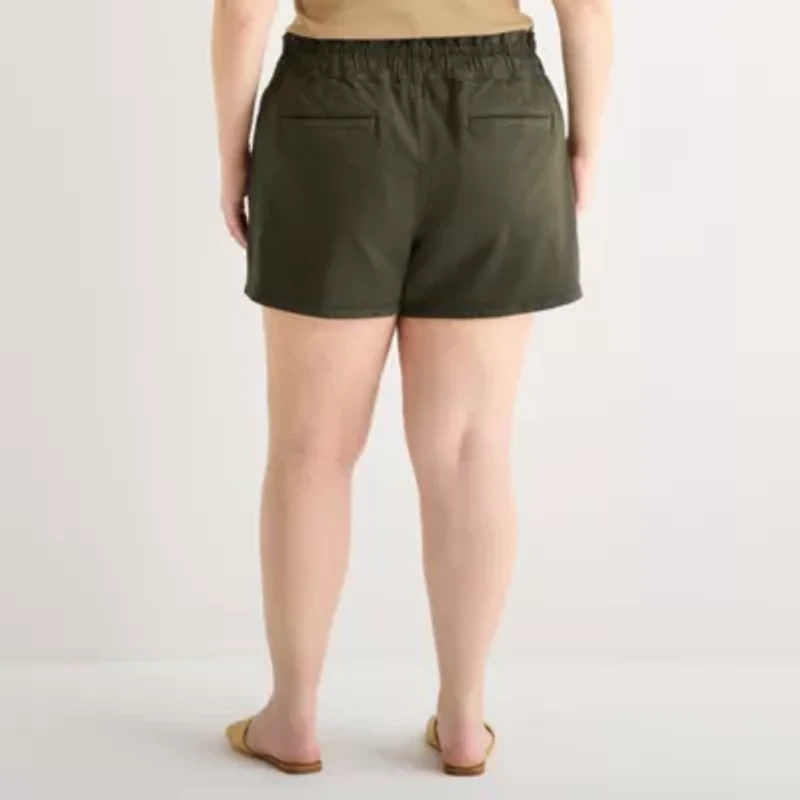 a.n.a Utility Womens Plus 5" Highest Rise Denim Short