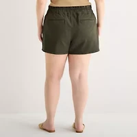 a.n.a Utility Womens Plus 5" Highest Rise Denim Short