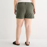 a.n.a Patch Pocket Womens Plus 4" Highest Rise Chino Short