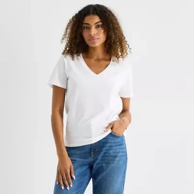 a.n.a Womens V Neck Short Sleeve T-Shirt