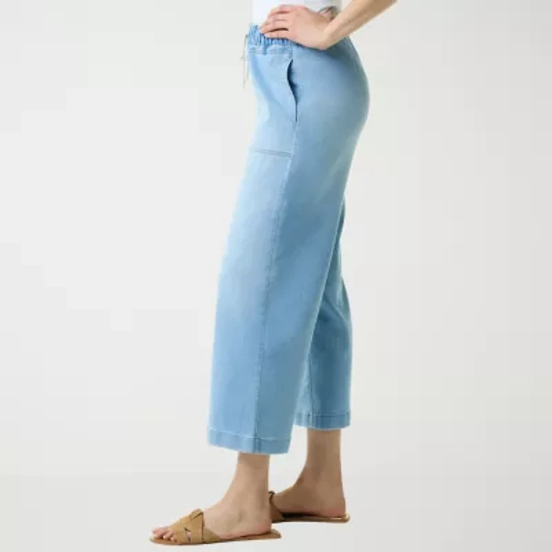 Gloria Vanderbilt Womens Knitology Wide Leg Crop with Drawstring