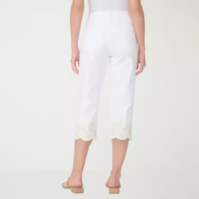 Gloria Vanderbilt Amanda Womens High Rise Stretch Fabric Capri Jean