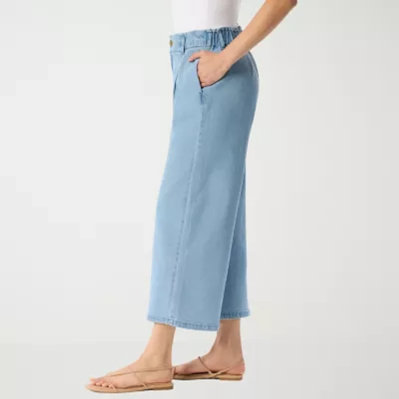 Gloria Vanderbilt Womens Wide Leg Cropped Pant