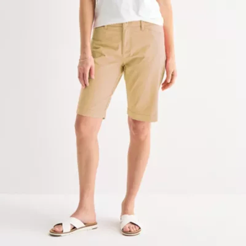 St. John's Bay Womens 11" Mid Rise Bermuda Short