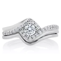 Womens 1/2 CT. T.W. Natural White Diamond 10K Gold Bridal Set