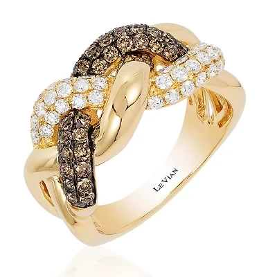 Le Vian® Grand Sample Sale™ Ring Chocolate Diamonds® & Vanilla Diamonds® set in 14K Honey Gold