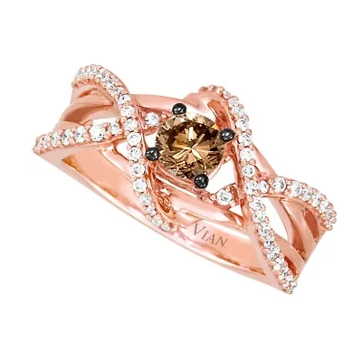 Le Vian® Grand Sample Sale™ Vanilla Diamonds® & Chocolate Diamonds® Ring set in 14K Strawberry Gold