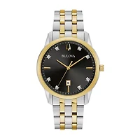 Bulova Sutton Mens Two Tone Stainless Steel Bracelet Watch 98d165