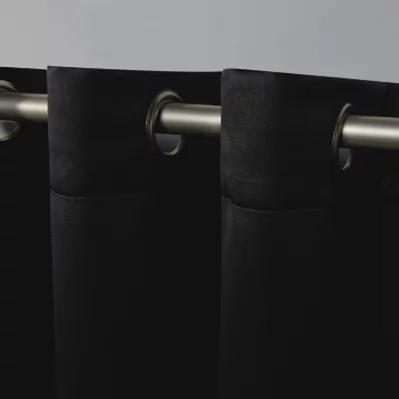 Exclusive Home Curtains Sateen Grommet Top Blackout Set of 2 Curtain Panel