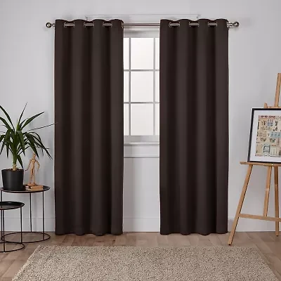 Exclusive Home Curtains Sateen Grommet Top Blackout Set of 2 Curtain Panel