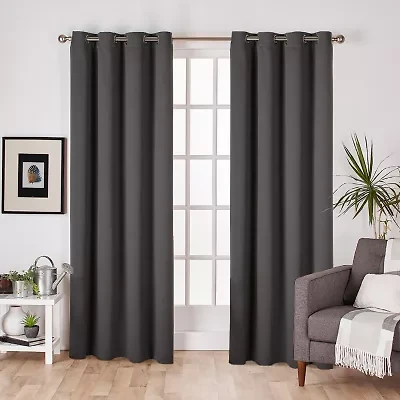Exclusive Home Curtains Sateen Grommet Top Blackout Set of 2 Curtain Panel