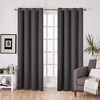 Exclusive Home Curtains Sateen Grommet Top Blackout Set of 2 Curtain Panel