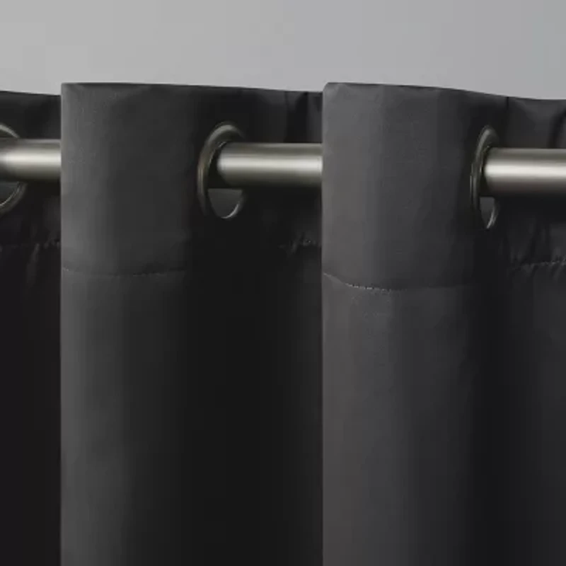 Exclusive Home Curtains Academy Grommet Top Energy Saving 100% Blackout Set of 2 Curtain Panel