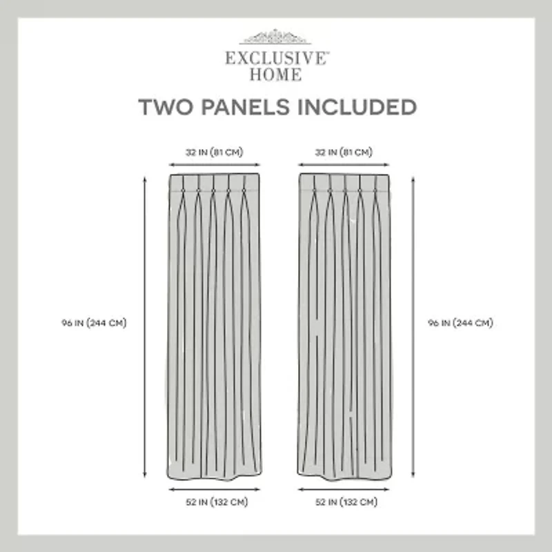 Exclusive Home Curtains Sateen Button Back Tab Energy Saving Blackout Set of 2 Curtain Panel