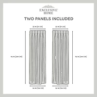 Exclusive Home Curtains Sateen Button Back Tab Energy Saving Blackout Set of 2 Curtain Panel